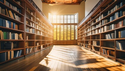 Fototapeta premium books in library