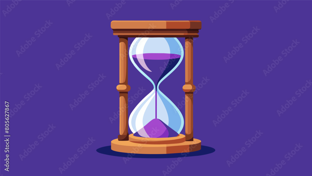 Poster an ornate hourglass used by philosophers to keep track of time while deep in thought.. vector illust