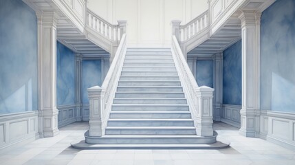 白い階段,Generative AI AI画像