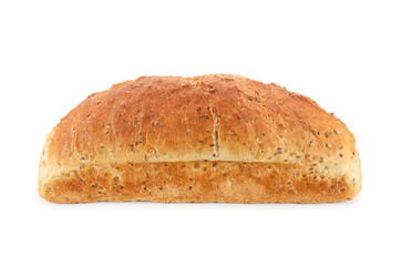 Freshly baked sourdough bread isolated on white