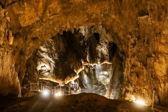 Inside Skocjan Cave in Slovenia, an amazing karst cave sculpted by the Reka River.