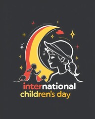 international children's day text poster