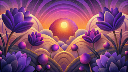 Naklejka premium purple lotus flowers abstract illustration