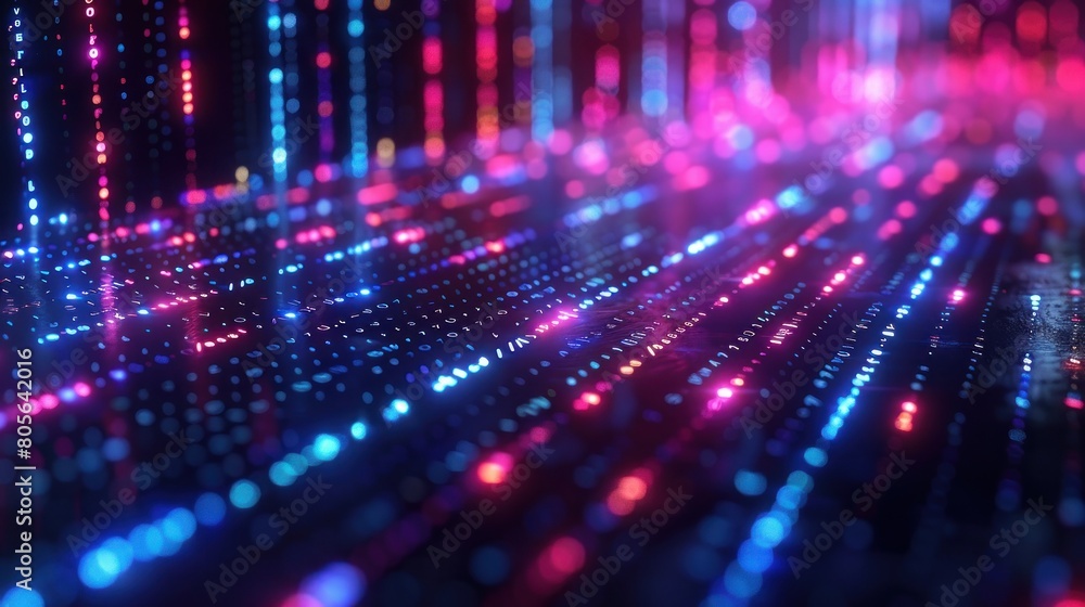 Poster a closeup of digital code on an abstract background