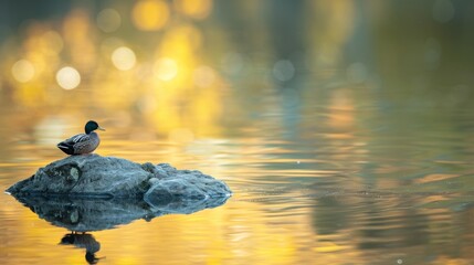The water is so still and calm it almost seems like a mirror reflecting the peacefulness of the surroundings.