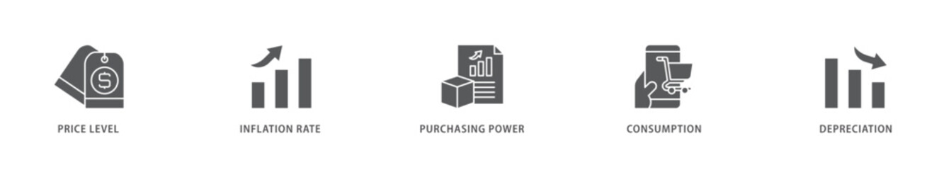 Inflation icon packs for your design digital and printing of computer, data, programming, database, internet, network, and technology icon live stroke and easy to edit 