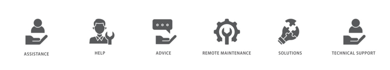IT Expert icon packs for your design digital and printing of assistance, help, advice, remote maintenance, solutions and technical support icon live stroke and easy to edit 