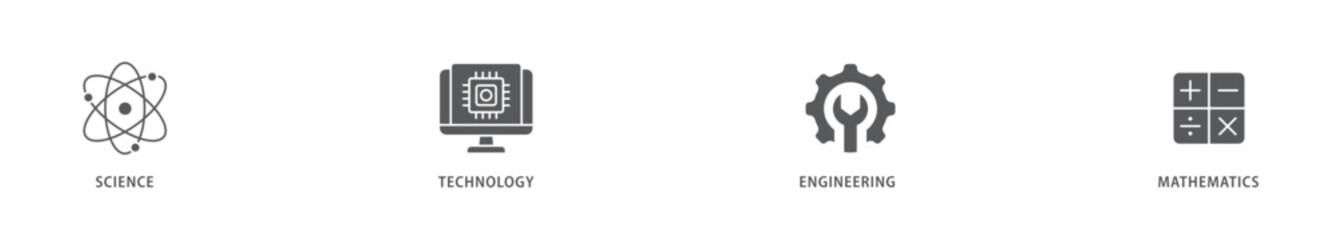 STEM icon packs for your design digital and printing of flask, microscope, artificial intelligence, processor, machine, and calculator icon live stroke and easy to edit 