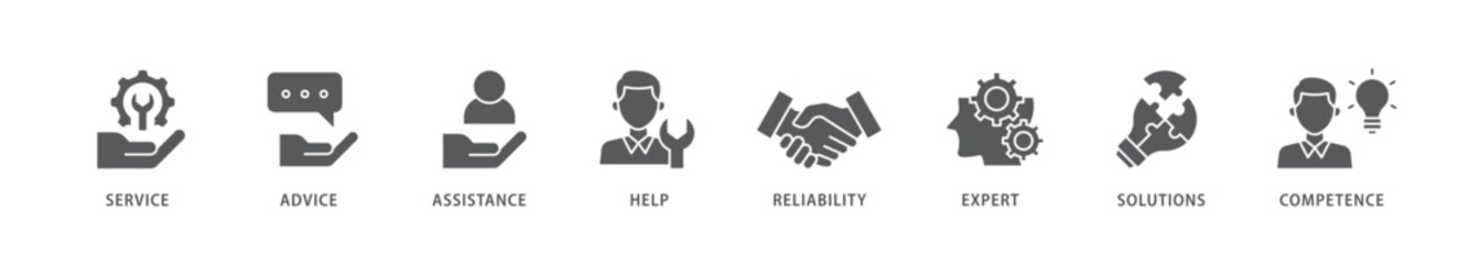 Support icon packs for your design digital and printing of service, advice, assistance, help, reliability, expert, solutions and competence icon live stroke and easy to edit 