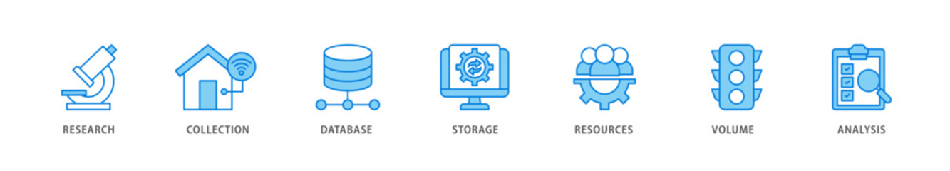 Big data icon packs for your design digital and printing of research, collection, database, storage, resources, volume and analysis icon live stroke and easy to edit 