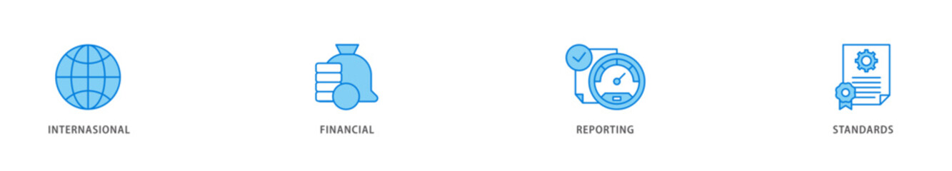 Ifrs icon packs for your design digital and printing of global, network, money, documents, books, and writing icon live stroke and easy to edit 