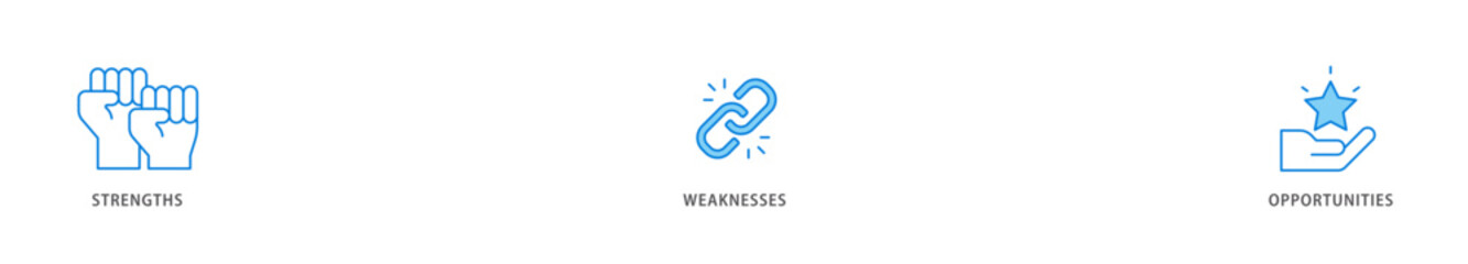 SWOT icon packs for your design digital and printing of value, goal, break chain, low battery, growth, check, minus, and crisis icon live stroke and easy to edit 