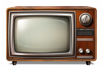 Retro TV set isolated on white background