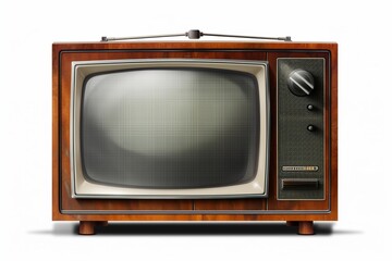Retro TV set isolated on white background