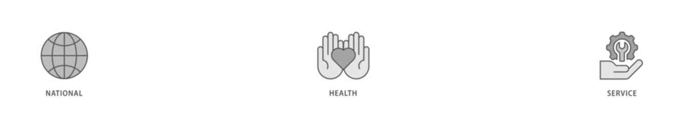 Obraz premium NHS icon packs for your design digital and printing of globe, hospital, health insurance, ambulance, patient, and medical apps icon live stroke and easy to edit 