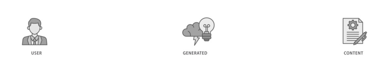 UGC icon packs for your design digital and printing of people, network, process, engine, click, internet, website, archive and browser icon live stroke and easy to edit 