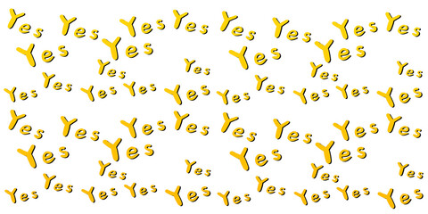 3D yellow Yes pattern design