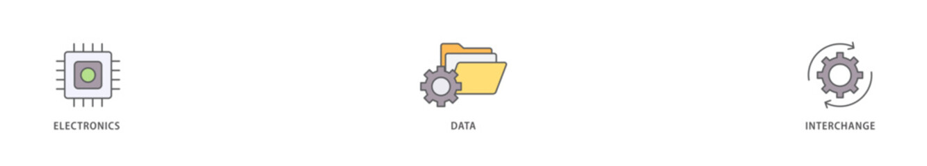 EDI icon packs for your design digital and printing of a cloud server, exchange, database, file, chart, automation, and process  icon live stroke and easy to edit 