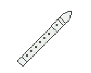 Pixel art white recorder illustration