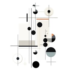 abstract geometric composition with circles and lines
