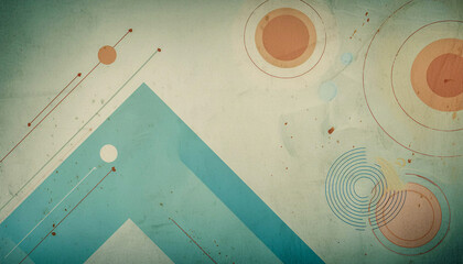 Abstract retro Artwork With Colorful Concentric Circles and Lines