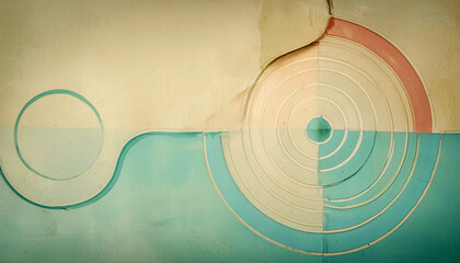 Abstract vintage color textured background with circles