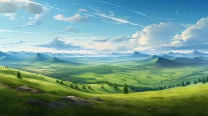 A beautiful landscape with mountains in the background