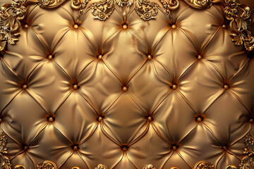 Fototapeta premium Luxury gold upholstery background, Generative Ai