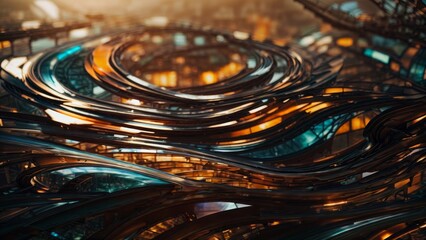 流線のアブストラクトイメージ,Generative AI AI画像