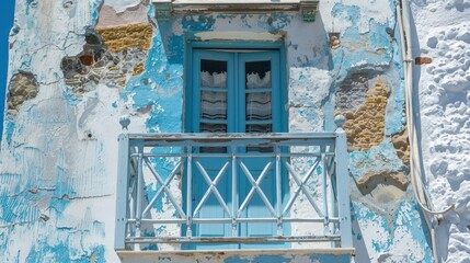 A traditional balcony in the village of Plaka, located on the island of Milos