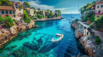Beautiful coast and harbour of Cala Figuera - Spain, Mallorca 