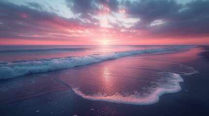 view of the beach and sunset 