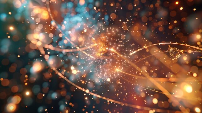 An animated sequence showcasing the intricate dance of charm quarks and other particles within a bound meson system.