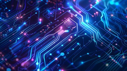 flat circuit technology vector illustration