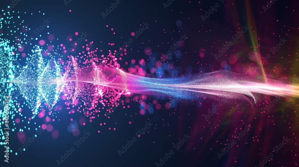 Poster a diagram showing the electromagnetic spectrum with virtual particles representing a small but signi