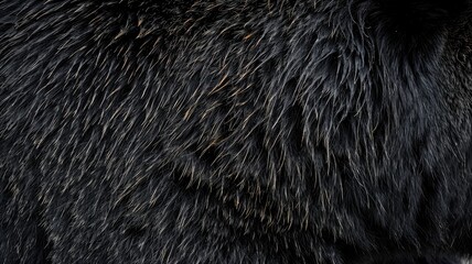 Close-up of black animal fur with brown tips