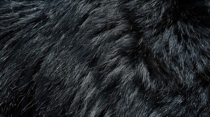 Fototapeta premium Close-up of dense, textured black animal fur