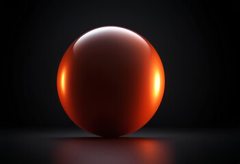 a bright orange ball with the dark background