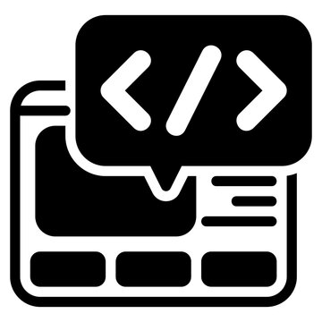Web programming black icon