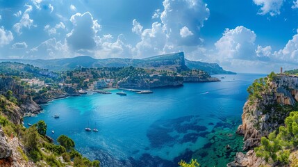 Panoramic view of Porte de Soller, Palma Mallorca, Spain