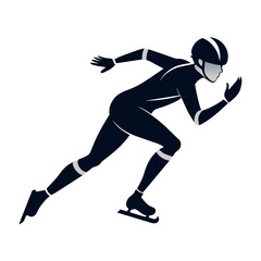 Fototapeta na wymiar Speed Skating Player Vector SVG silhouette illustration, laser cut, Speed Skating Player Clip art