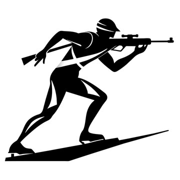 recommend clip art: Biathlon Vector SVG silhouette illustration, laser cut, Biathlon Clip art