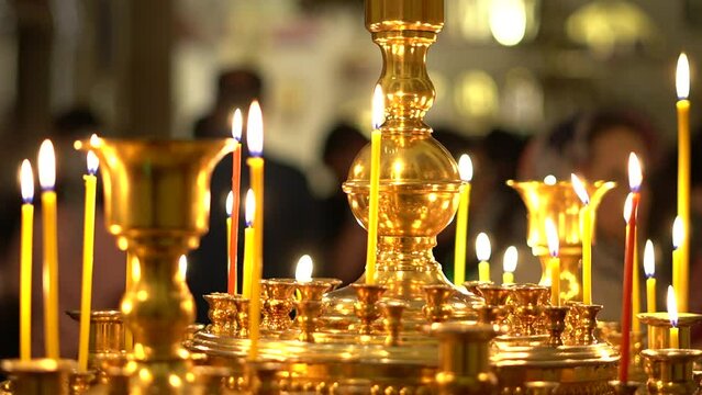 Candles are lit during church services. Christian traditions, holidays