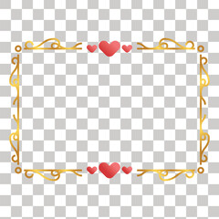 Golden photocall with heart design template