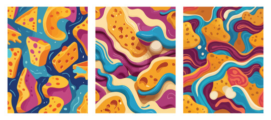Obraz premium Delicious Backgrounds - Inviting Vector Illustration of Irresistible Melting Cheese. EPS 10.