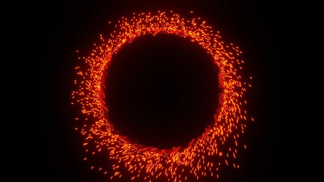 Red portal effect with lightning circle effect.
3DCG animation for background.
