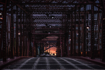 Cleveland's bridges at sunset