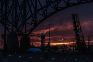 Cleveland's bridges at sunset