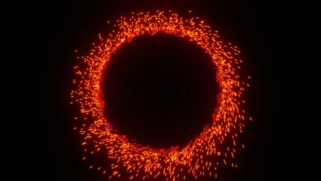 Red portal effect with lightning circle effect.
3DCG animation for background.

