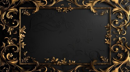 Gold photo frames with ornate corners add a touch of elegance to your cherished memories, Sharpen Vintage border illustration template with copy space on center